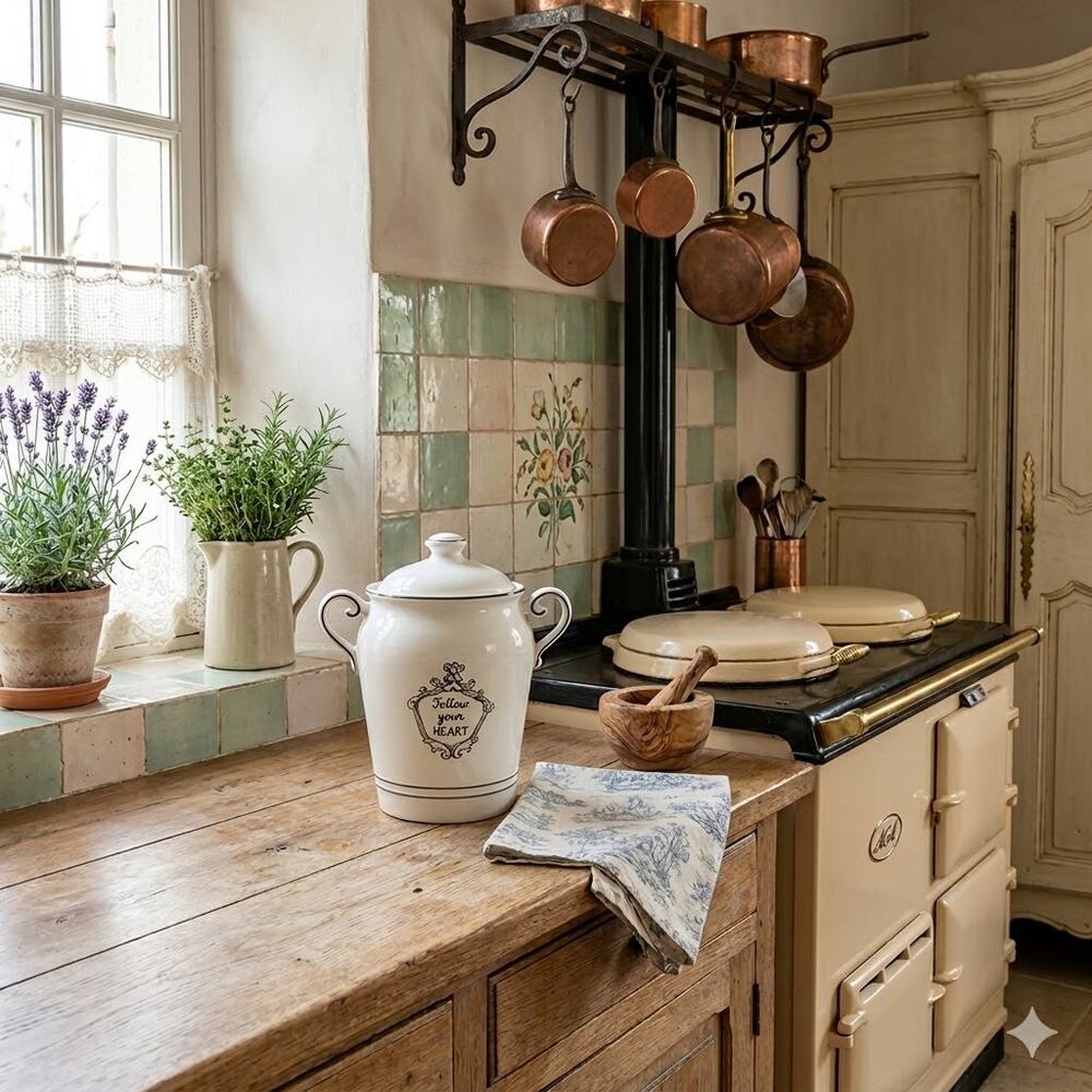 Katie Mandy Ceramic Follow Your Heart Canister Jar Shabby Chic French Country